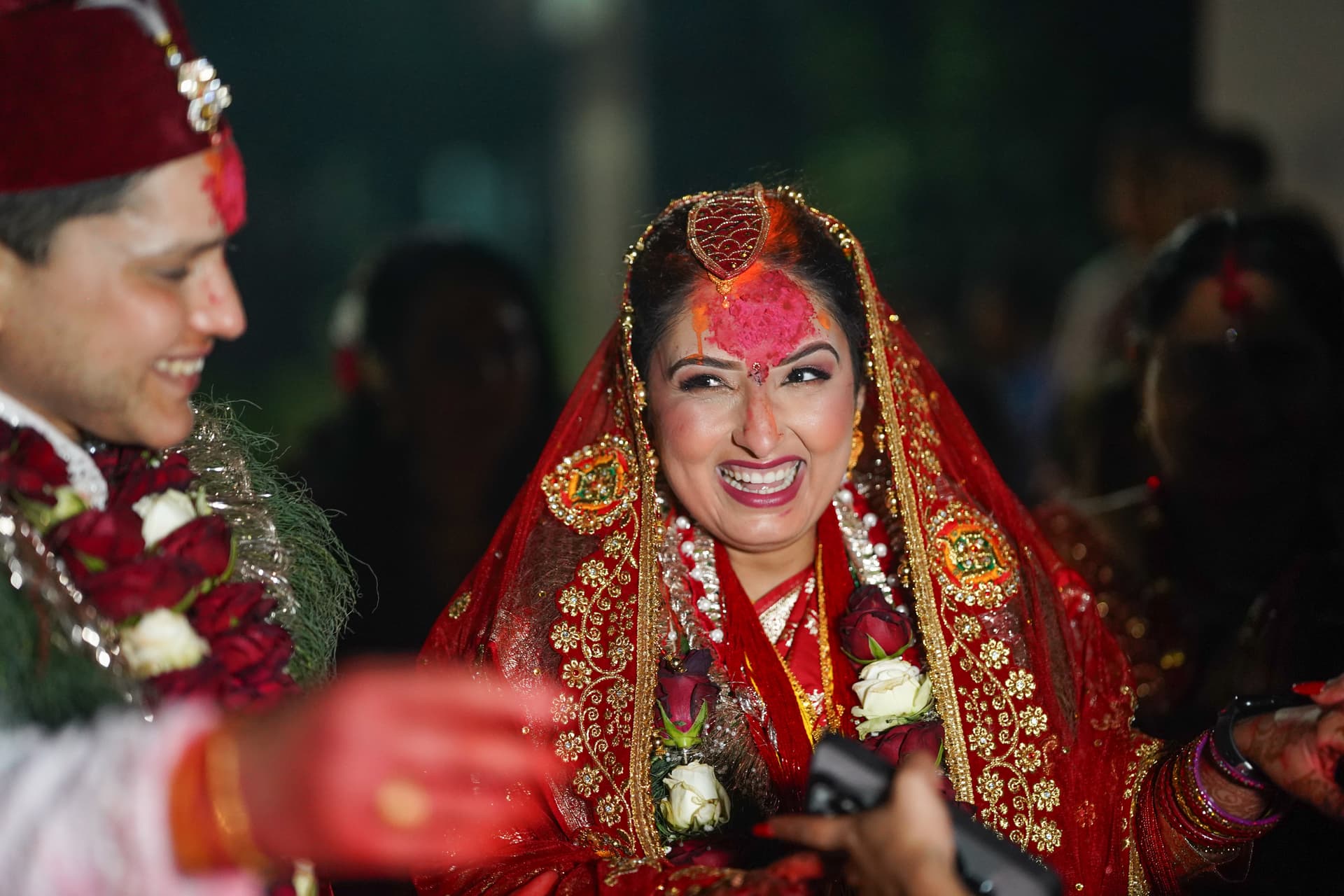Wedding couple during traditional ceremony — Cinekriya Events